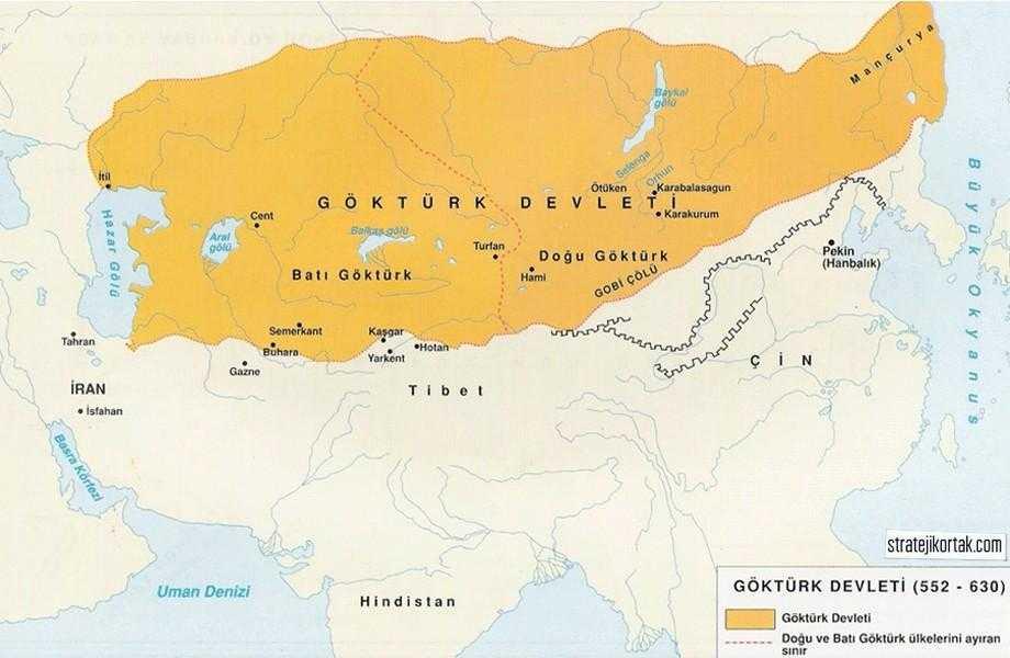 Turk xoqonligi xaritasi